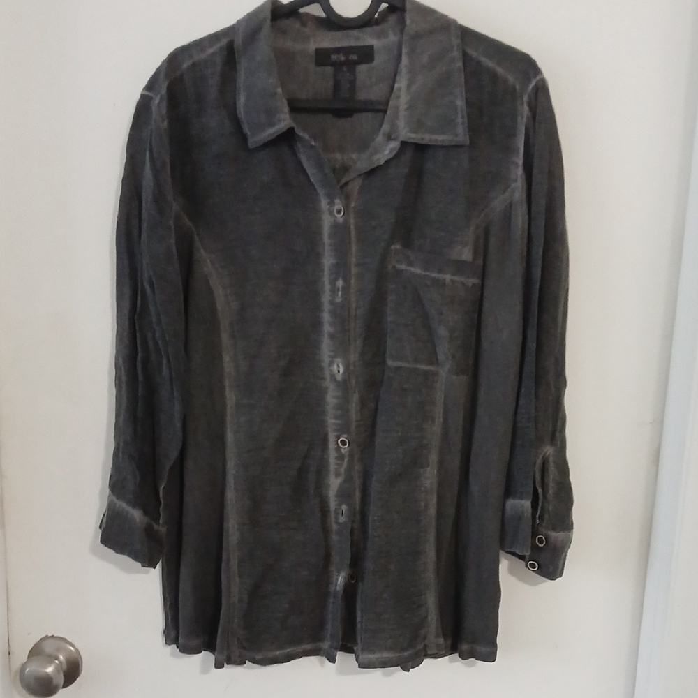 Style & Co. Charcoal Button-Down Shirt
